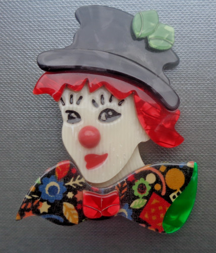 Lea stein broche clown - broche, signée