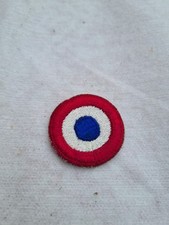 Cocarde TRICOLORE en tissu brodé ORIGINALE, diamètre 3,5 cm