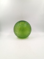 Vase Boule Verre Granité Vert Vintage Design Space Age Années 70 80's Midcentury