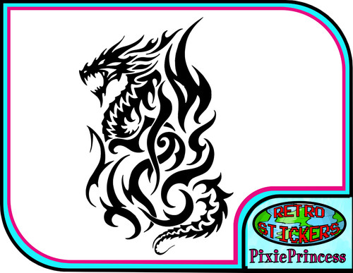 Dragon vinyle autocollant - dragon, b