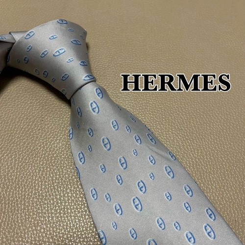 Cravate hermès gris clair - cravate,