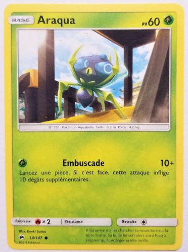 Carte pokemon araqua 147 - araqua, 14/147