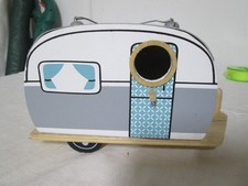 Cabane grise fait main, nichoir mangeoir pour oiseau