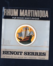 (artinique) vieux papiers étiquette RHUM BENOIT SERRES (P51518 E)