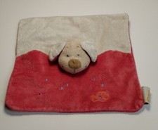 DOUDOU PLAT chien rouge blanc