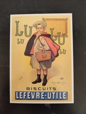 Carte Postale LU LEFEVRE-UTLIE BISCUITS 2001 affiche Ecolier little schoolboy