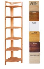 ÉTAGÈRE D'ANGLE 6 ÉTAGES 196 CM ÉTAGÈRE À LIVRES PIN BOIS MASSIF ÉTAGÈRE DE...