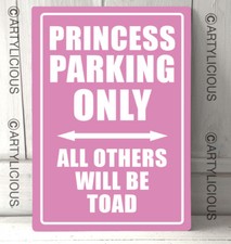 Princesse Parking Only Rose Extérieur Citation Signe Métal Signe A4 Plaque Décor