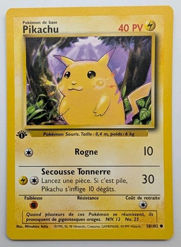 Carte pokémon pikachu - pikachu, 58/102