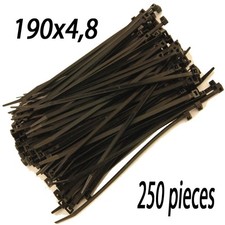  RILSAN 190 x 4.8 NOIRS - 250 COLLIERS PLASTIQUES NYLON 190x4,8