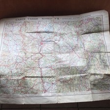 Ancienne Carte Routière Taride N°14 Lyonnais/Savoie/Dauphine 1922 État D Usage