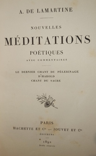 Ancien livre de lamartine - livre., a.de