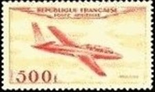 FRANCE TIMBRE STAMP POSTE AERIENNE 32 " AVION FOUGA MAGISTER 500F " NEUF xx TTB