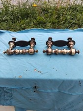 ancienne paire de  poignée de porte cochère  droite en bronze