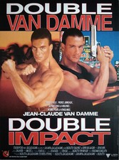 DOUBLE IMPACT Affiche Cinema PLIEE 53 x 40 cm Movie Poster Jean Claude Van Damme
