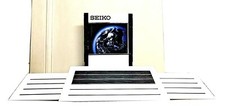 Présentoir publicitaire vintage double face  watch SEIKO GMT WORLD TIME 