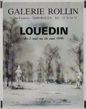 Louedin - Galerie Rollin 1990 Affiche Originale Exposition