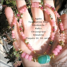 Collier agate tourmaline - collier,
