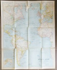 CARTE de L'OCÉAN ATLANTIQUE, The National Geographic Society (1941)