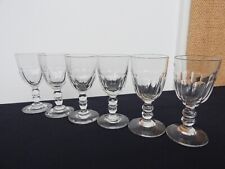 Baccarat - 6 anciens verres a vin blanc /porto en cristal, modèle Gondole 1903