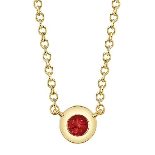 14k jaune rubis collier - or,