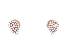 BOUCLES D'OREILLES DJULA GRANDES POIRES OR ROSE 18K ET DIAMANTS 0.34CTS EARRINGS