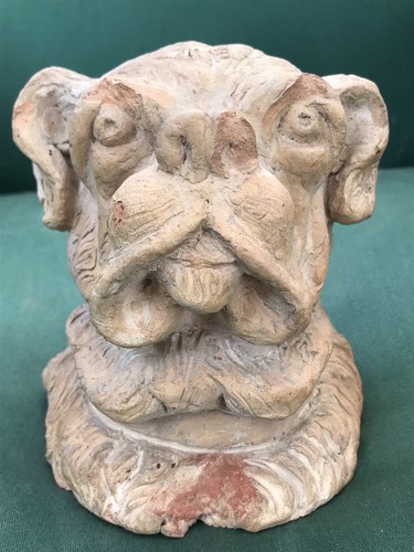 Rare buste chien terre cuite - buste,