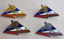 Les 4 Insignes, broches de ski ESF " Flèche Or, vermeil, argent, Bronze " 1960