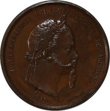 X4066 Rare Medal Italy Victor Emmanuel Sardaigne & Napoléon III 1859 UNC