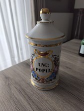 Ancien Pot A Pharmacie En Porcelaine, Ung: Popul 