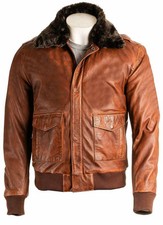 Blouson aviateur homme marron vieilli aviateur 100 % cuir véritable