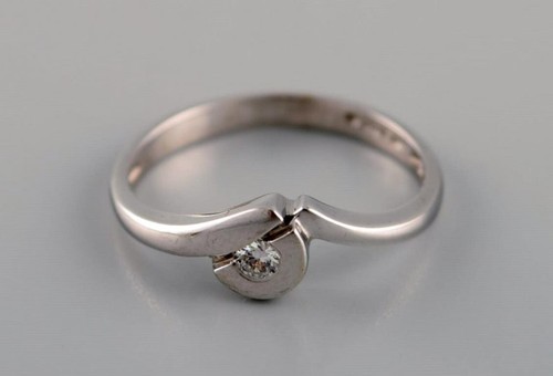 Bague blanc 9 carats - or,