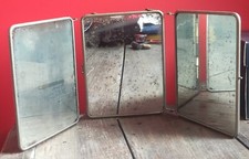 Ancien miroir triptyque/ancien miroir barbier/coiffeur/old triptych mirror