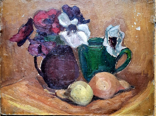 Ancien tableau huile sur - huile,