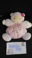 doudou peluche fille rose mauve Lilirose fleurs KALOO - état NEUF -