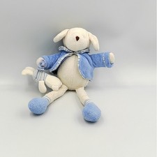 Doudou musical chien blanc gilet bleu JELLY KITTEN JELLYCAT - 32518