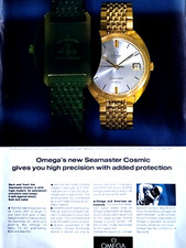 OMEGA vintage Watch Print Ad SEAMASTER COSMIC GOLD APPOLO  astronaut