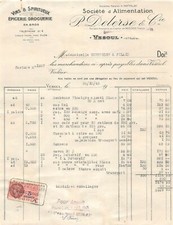 Ancienne Facture P. DELERSE & Cie épicerie Droguerie en gros à VESOUL 1945 - c