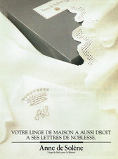 publicité Advertising 0723  1992   linge de maison Anne de Solène
