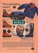 PUBLICITE ADVERTISING  1996   AIGLE    bottes caoutchouc  vetements de pluie