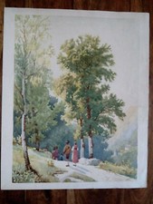 Grande aquarelle 1861 "Paysage