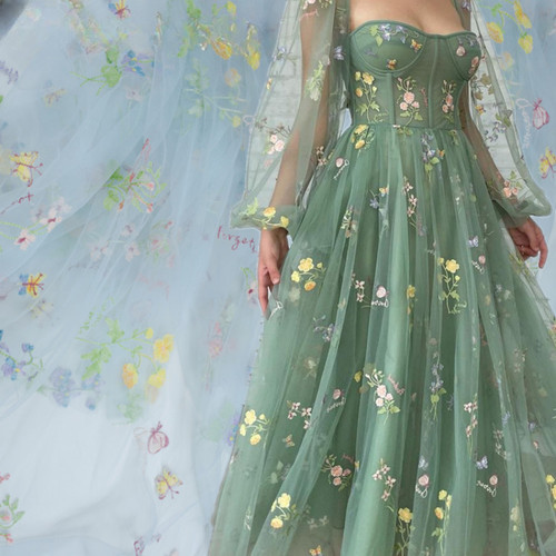 Fleur brodé tulle - tulle, dentelle