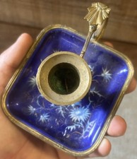 Bougeoir Cuivre Émaillée Ancien Napoléon III Bronze Doré