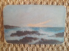 Peinture ancienne marine impressionniste signé coucher soleil Jules Delaunay ?