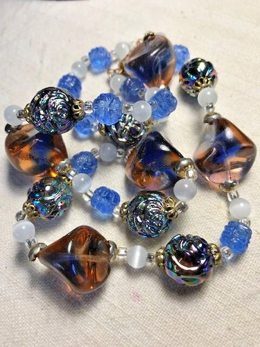 Collier perles verre - , venise