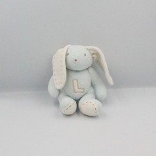 Doudou Lapin bleu blanc L