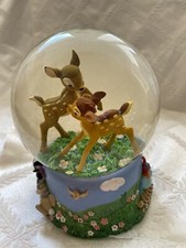 Disney Enesco Bambi Waltz of the Flowers Musical Snow Globe Bambi & Feline