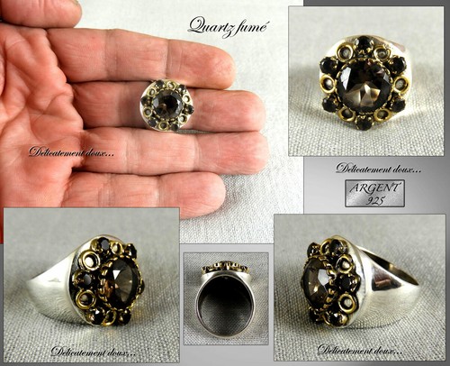 Superbe bague argent 925 et - en,