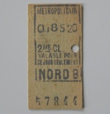 Ancien ticket Paris Métro