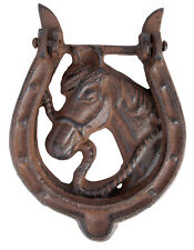 Esschert Heurtoir de Porte Cheval Maison Campagne Fonte Antique Braun Patiné Fer
